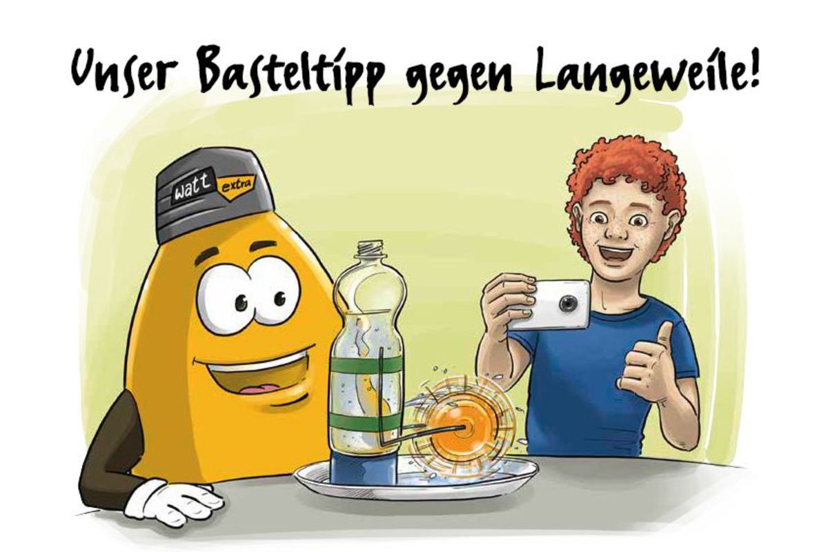 Wasserkraft entdecken! Illustration Basteltipp Wasserkraft